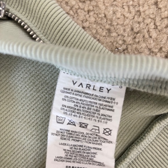 VARLEY Manning Med Lg Sweatshirt Side Zippers Crew Neck Ribbed Green Small - Picture 12 of 13